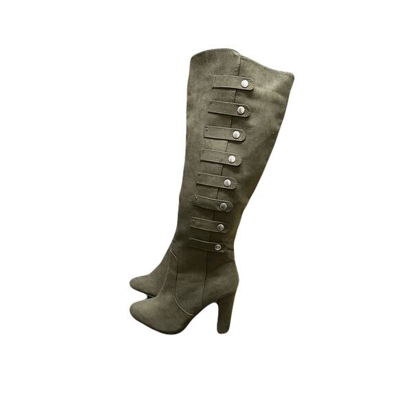 Just Fabulous Olive Green Long Boots Size 8.5 - Picture 3 of 9